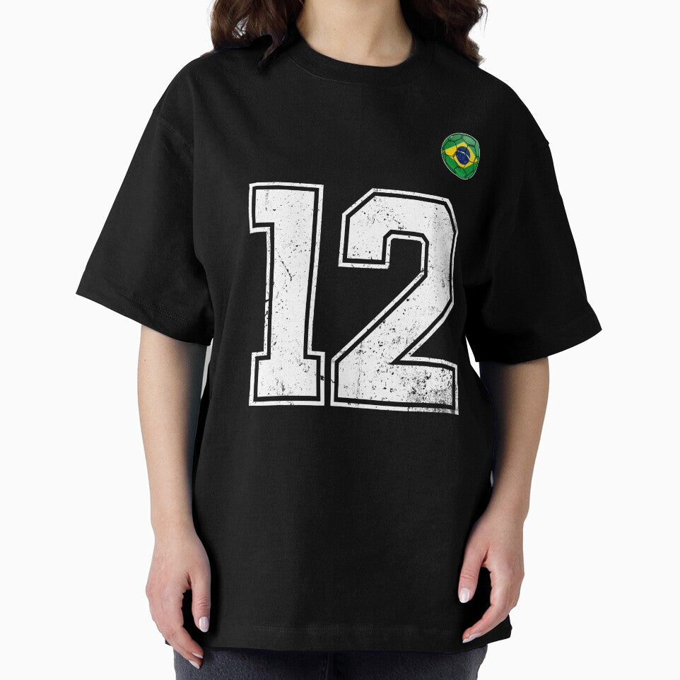 Number 12 Brazil Futbol Football Brazilian soccer Flag Jersey by RoyesButler