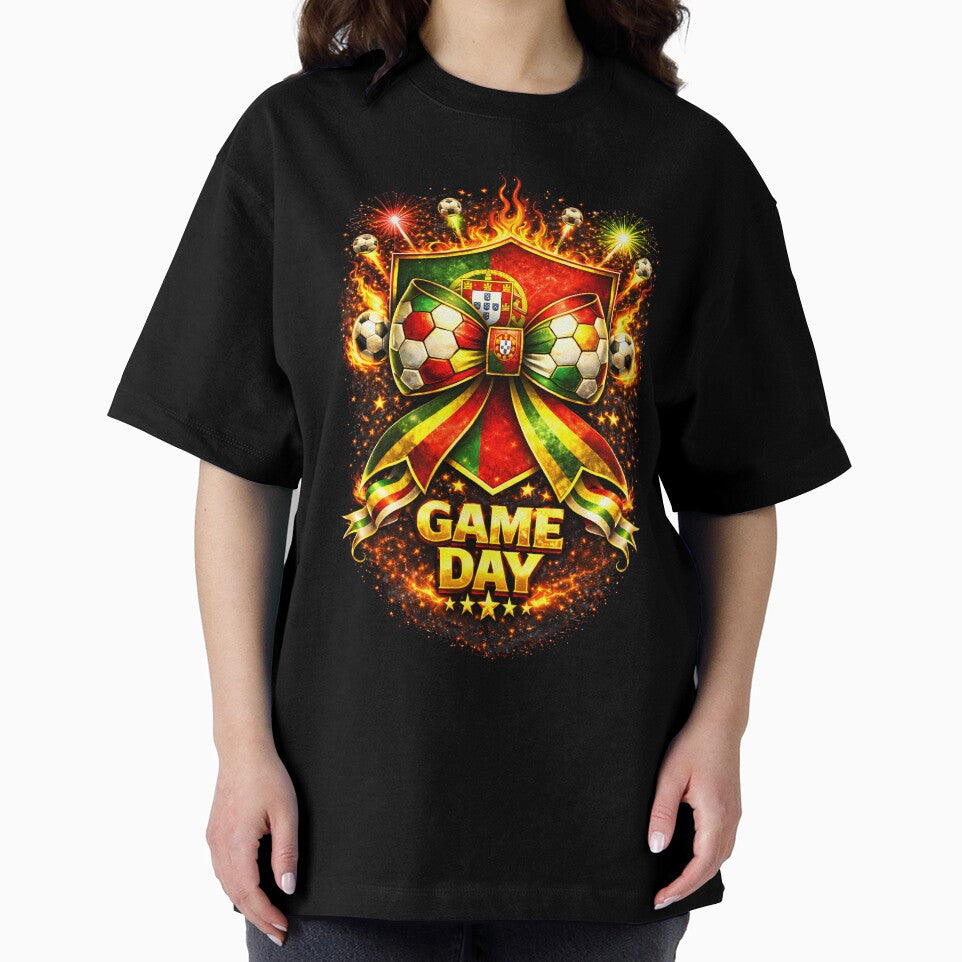 Portugal Soccer Bow Game Day Fire Crest Celebration by MuniraWearify