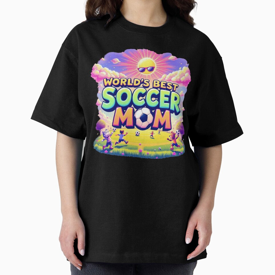 Funny World's Best Soccer Mom Shirt&Gift Design - Cartoon Soccer Field by TheGaliyaStudio