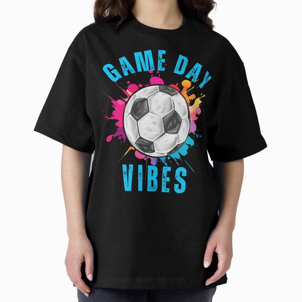 Colorful Paint Splatter Soccer Game Day Vibes by AlienOccupation