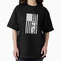 Black And White American Flag American Football Oversized T Shirt Hoodie, Sweatshirt | PureTeeCo.com