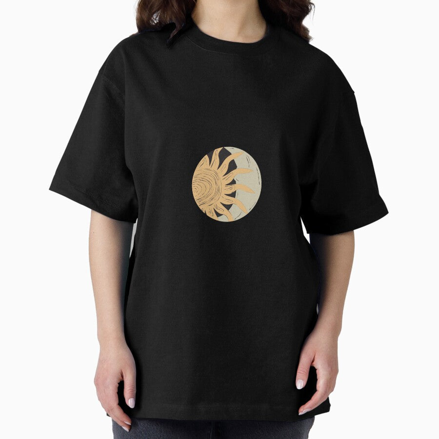 Aesthetic Sun Moon Oversized T Shirt Hoodie, Sweatshirt | PureTeeCo.com