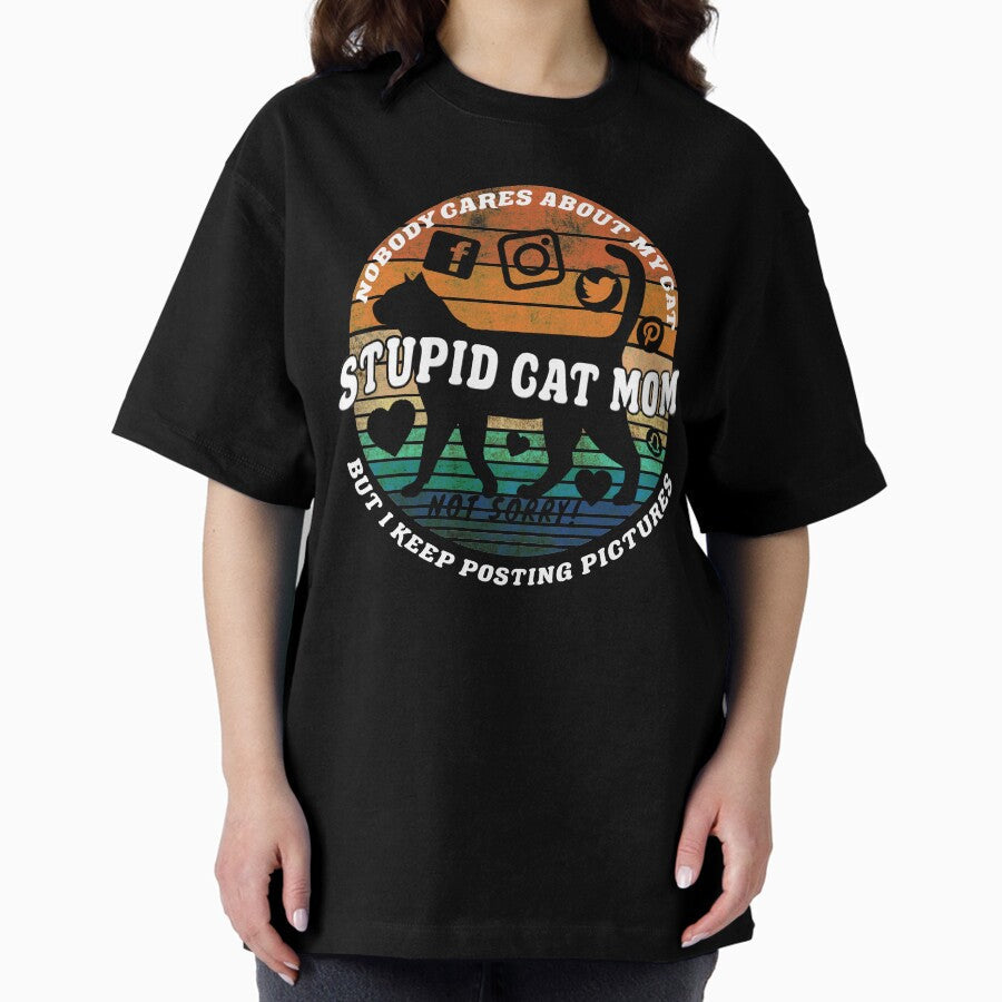 Awesome Furry Cat Mom Spam Blogger Blocked Crazy Person! Oversized T-Shirt Hoodie, Sweatshirt | PureTeeCo.com