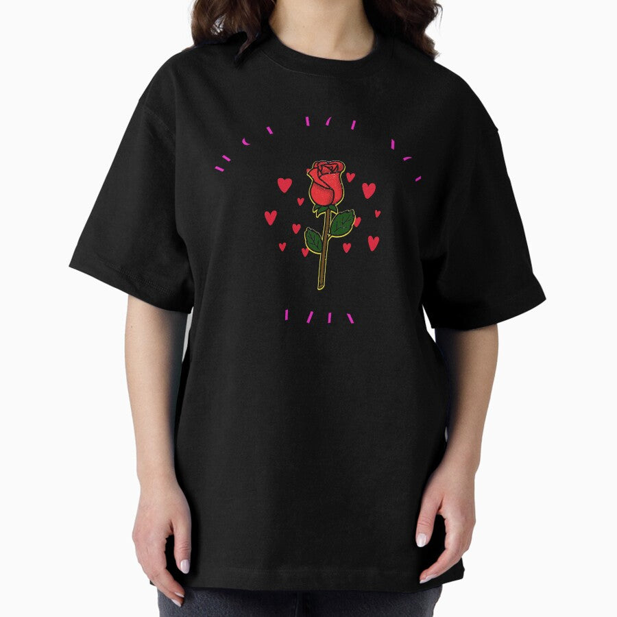 A Sentence Just For You Baby With A Rose And Hearts Oversized T Shirt Hoodie, Sweatshirt | PureTeeCo.com