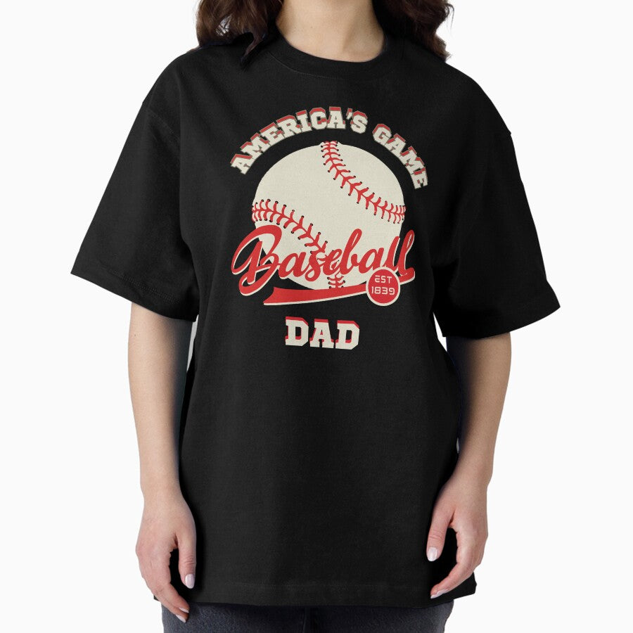 BASEBALL DAD Oversized T-Shirt Hoodie, Sweatshirt | PureTeeCo.com