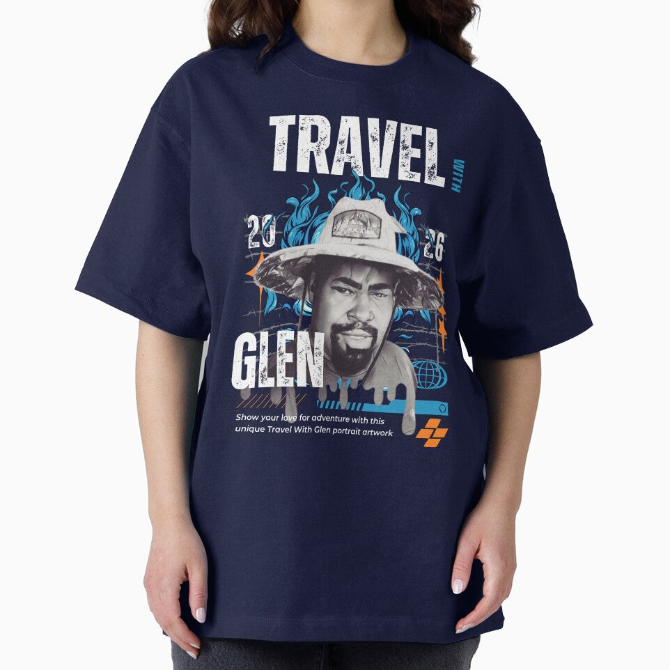 Travel With Glen V3 Blue trn-bg – Signature Travel Portrait Art | Adventure, Explorer & World Traveler Design by buycostarica