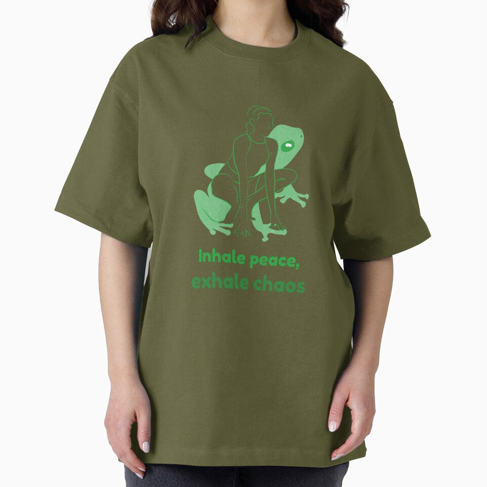 Frog Yoga Pose Mandukasana – Inhale Peace Exhale Chaos Mindful Breathing Yoga Design by WellspringXflow