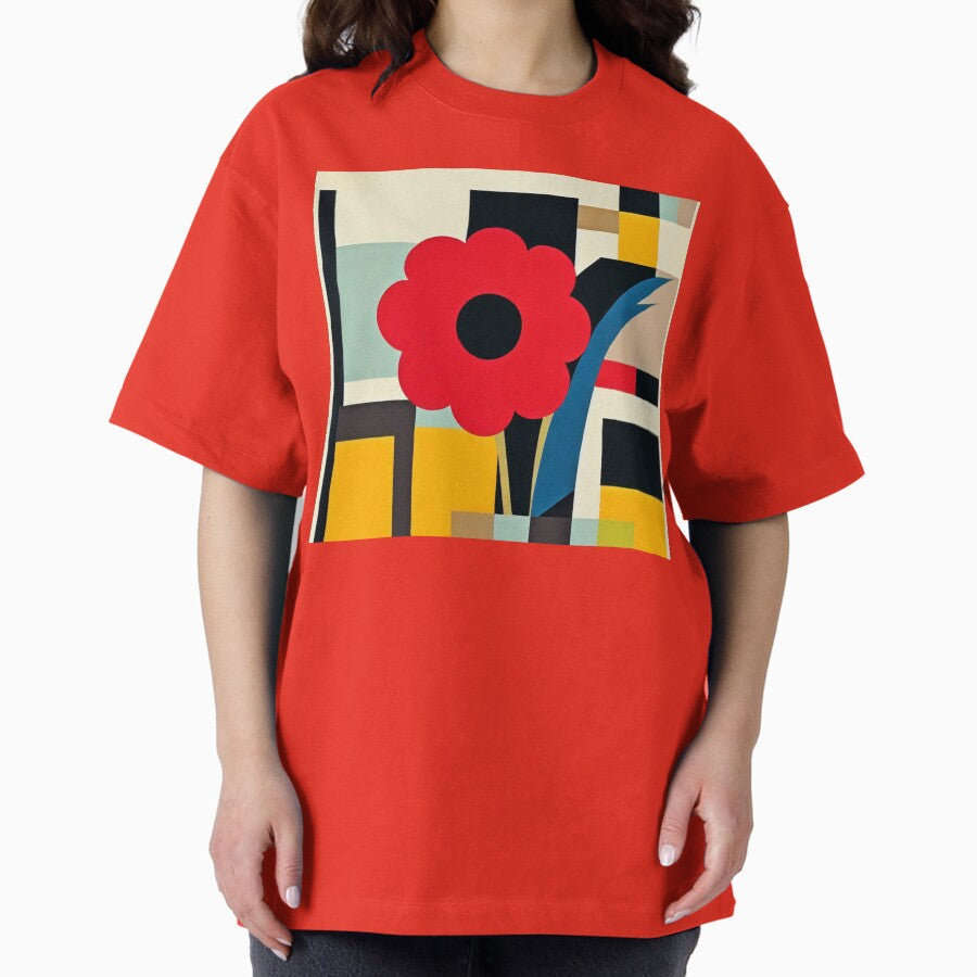 Bauhaus flower Oversized T-Shirt Hoodie, Sweatshirt | PureTeeCo.com