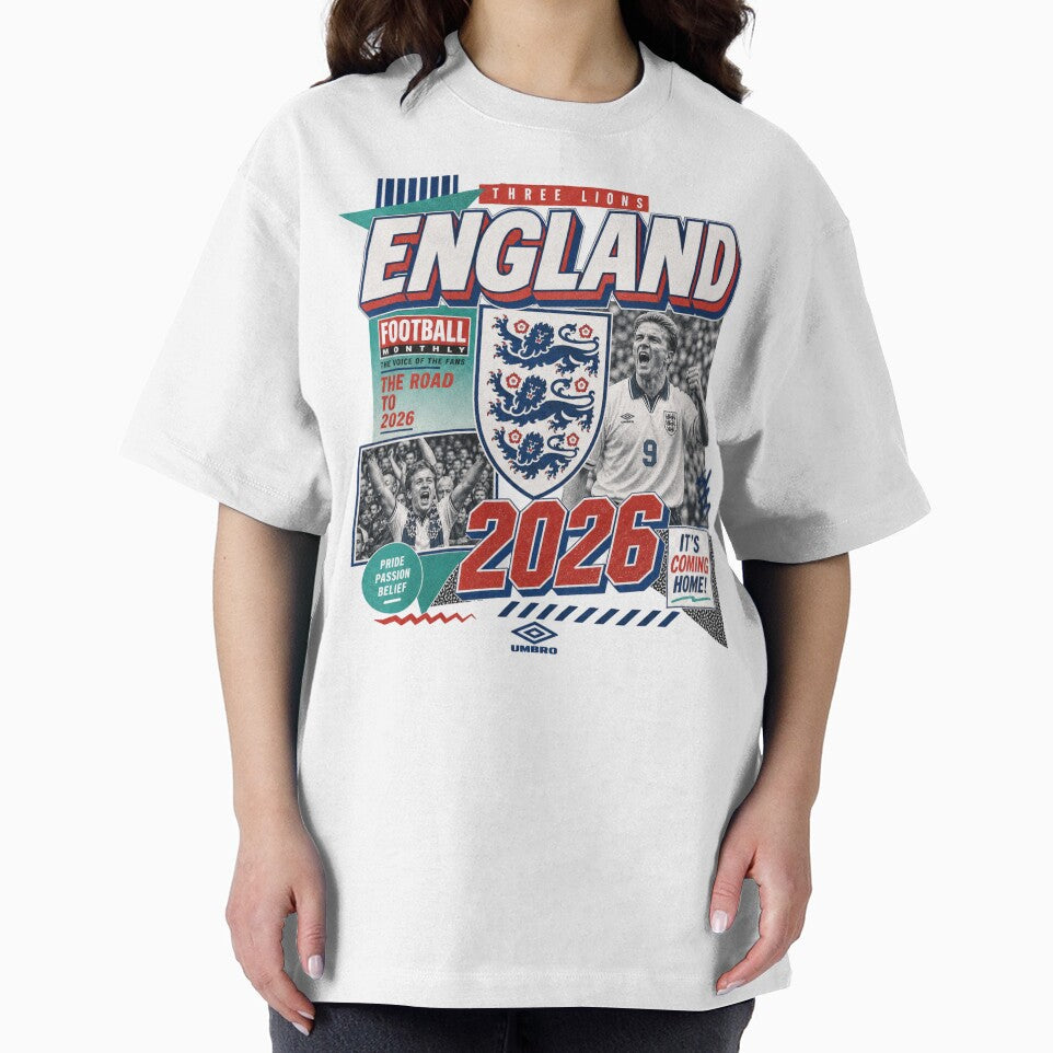 England 2026 Football World Cup Glory | Three Lions Fan Supporter Shirt by rushaib