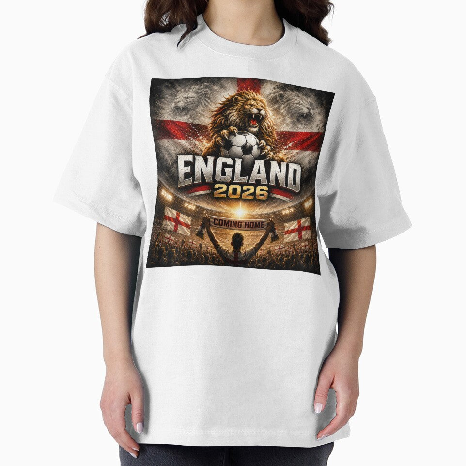 England 2026 Football Fan Design | Coming Home Lion Soccer Supporter Graphic by Winetastic-Art
