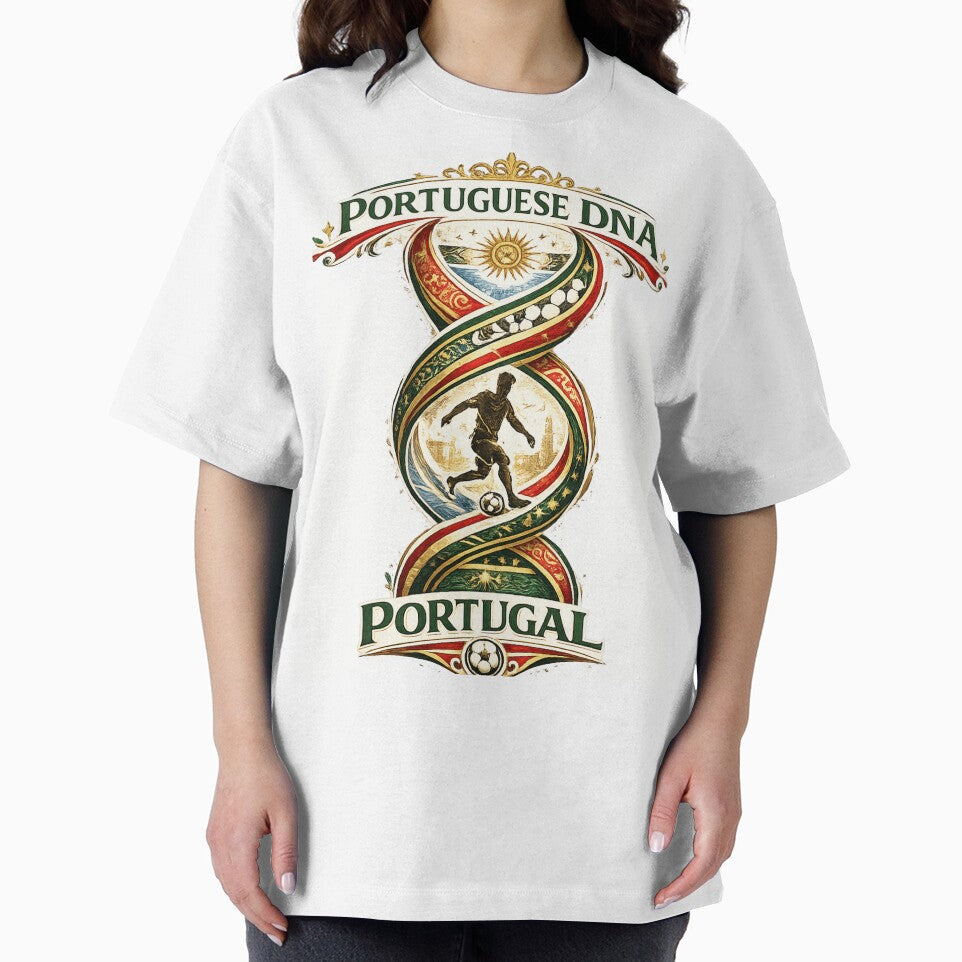 Portuguese DNA Football T-Shirt | Portugal Soccer Fan Design by Atlas Ink Lab