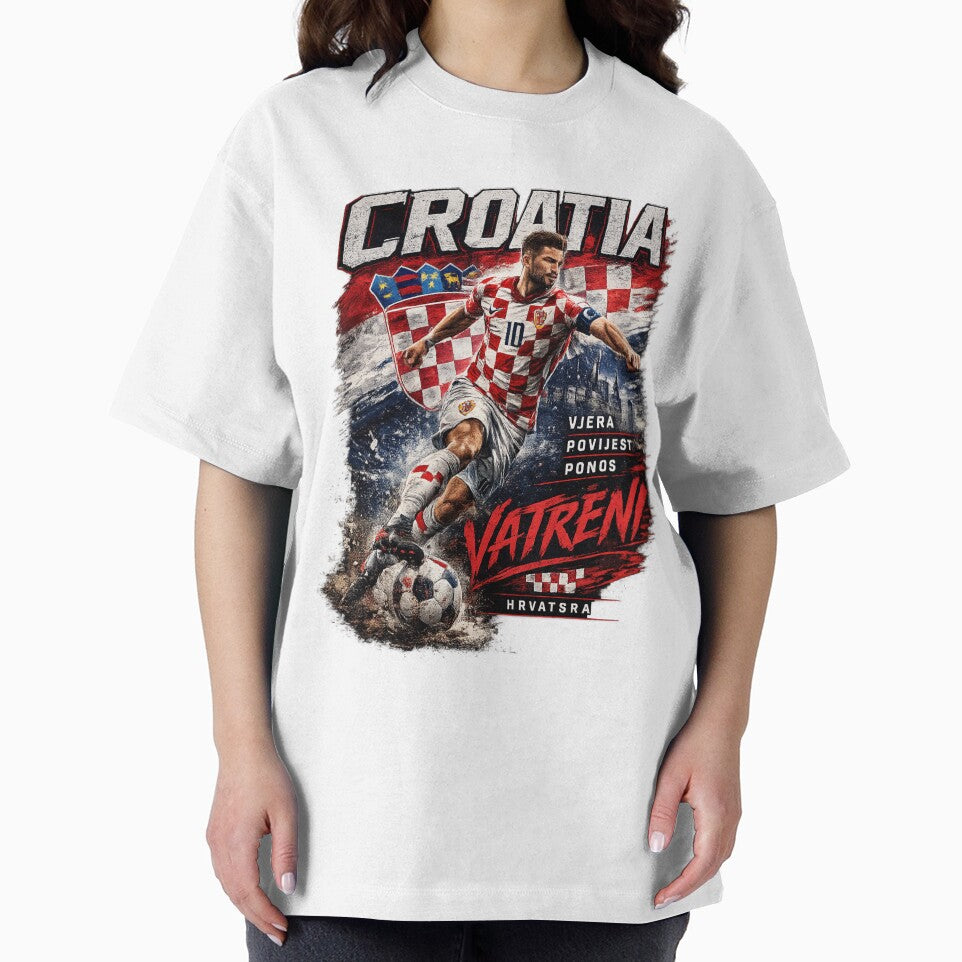 Croatia Football Fan Art T-Shirt | Croatian Soccer Supporter Graphic | Vatreni Inspired Sports Design by CosmoMerchStore