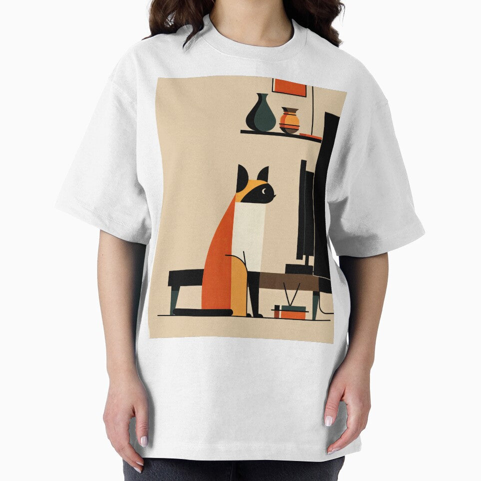 Wall Art - Postcard - Modern Minimalist Cat Geometry by ForeverPrintsOK