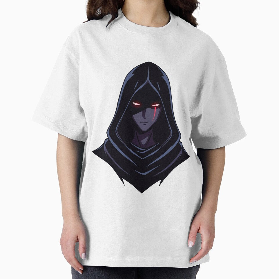 Dark Anime Hooded Character Minimal Logo Design by Animepopstudio