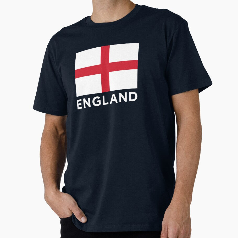 England Flag (Text Under on Blue) by STUDIO-72