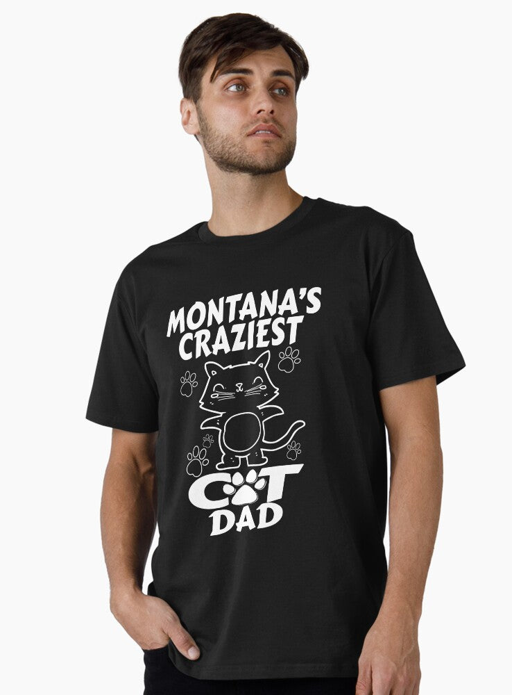Craziest Cat Dad, Montana Premium T-Shirt Hoodie, Sweatshirt | PureTeeCo.com (Image 1)