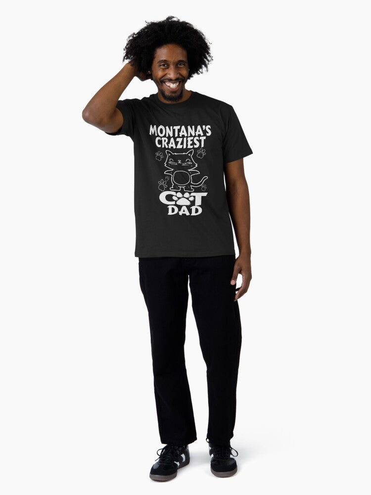 Craziest Cat Dad, Montana Premium T-Shirt Hoodie, Sweatshirt | PureTeeCo.com (Image 3)