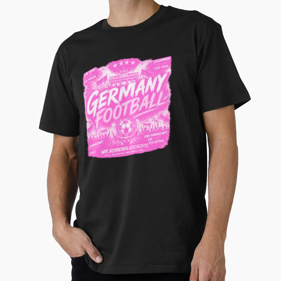 Germany Football Pink Typography Design | Modern Soccer Supporter Graphic by TKOprintdesigns