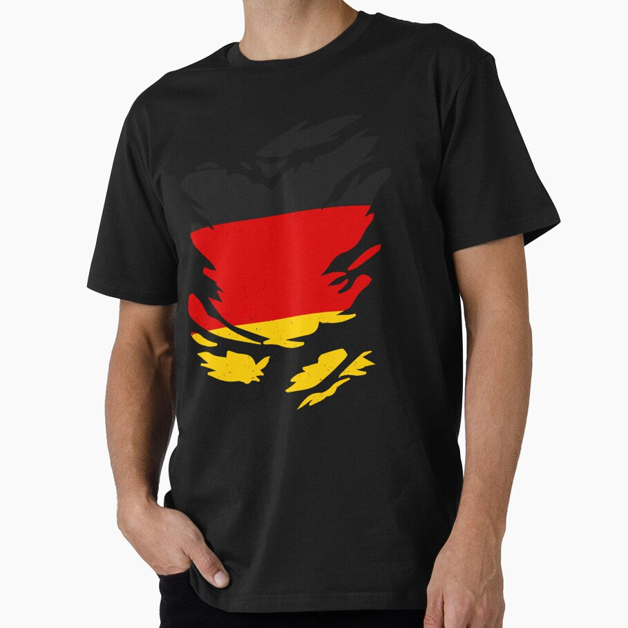 RIPPED SHIRT FLAG INSIDE - GERMANY - Fans and Teams for Men and Women T-shirt-Recovered by wallsandpatts