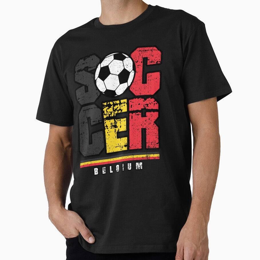 SOCCER TEAMS BIG TEXT SOCCER - BELGIUM - Fans and Teams for Men and Women T-shirt by wallsandpatts