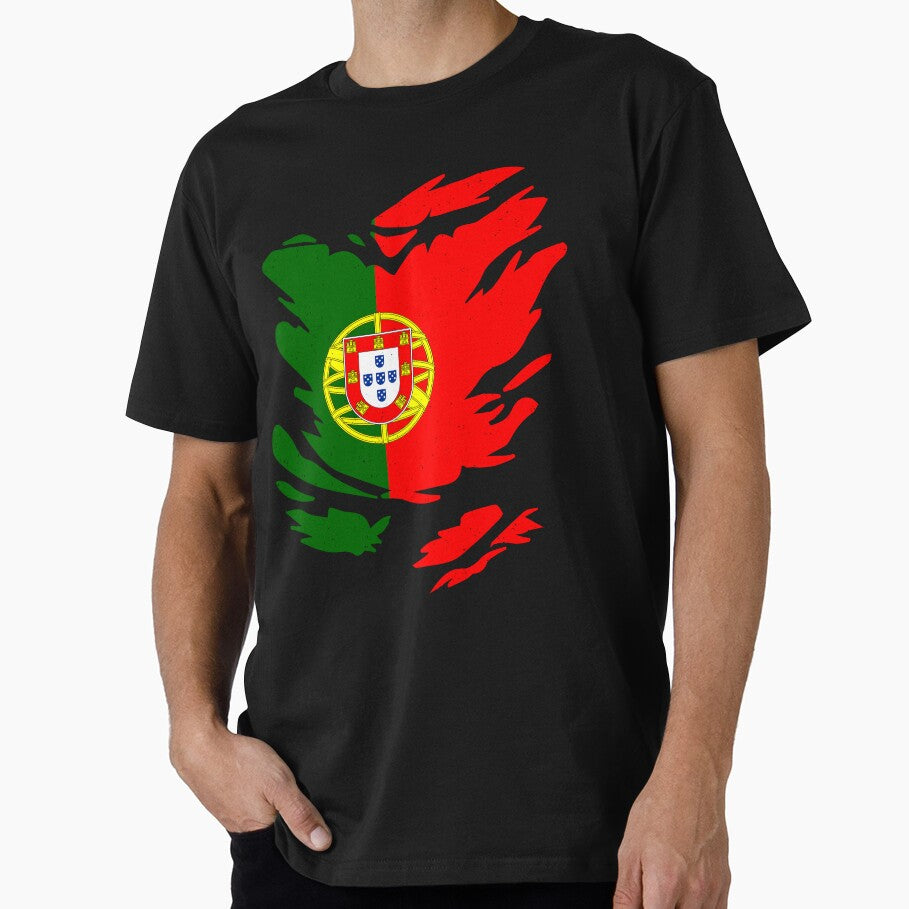RIPPED SHIRT FLAG INSIDE - PORTUGAL - Fans and Teams for Men and Women T-shirt by wallsandpatts