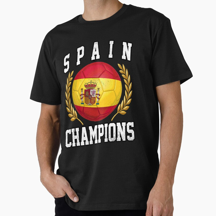 SOCCER BALL FLAG CHAMPIONS - SPAIN - Fans and Teams for Men and Women T-shirt by wallsandpatts