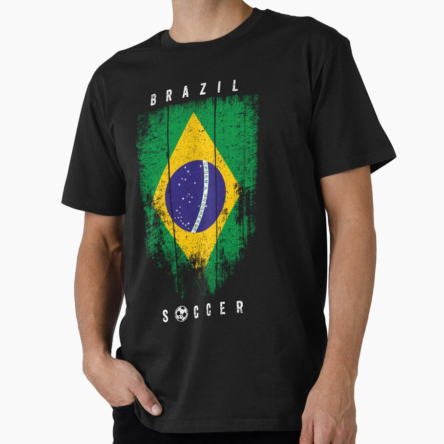 SOCCER TEAMS VERTICAL FLAG - BRAZIL - Fans and Teams for Men and Women T-shirt by wallsandpatts