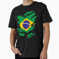RIPPED SHIRT FLAG INSIDE - BRAZIL - Fans and Teams for Men and Women T-shirt by wallsandpatts