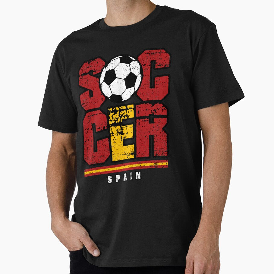 SOCCER TEAMS BIG TEXT SOCCER - SPAIN - Fans and Teams for Men and Women T-shirt by wallsandpatts