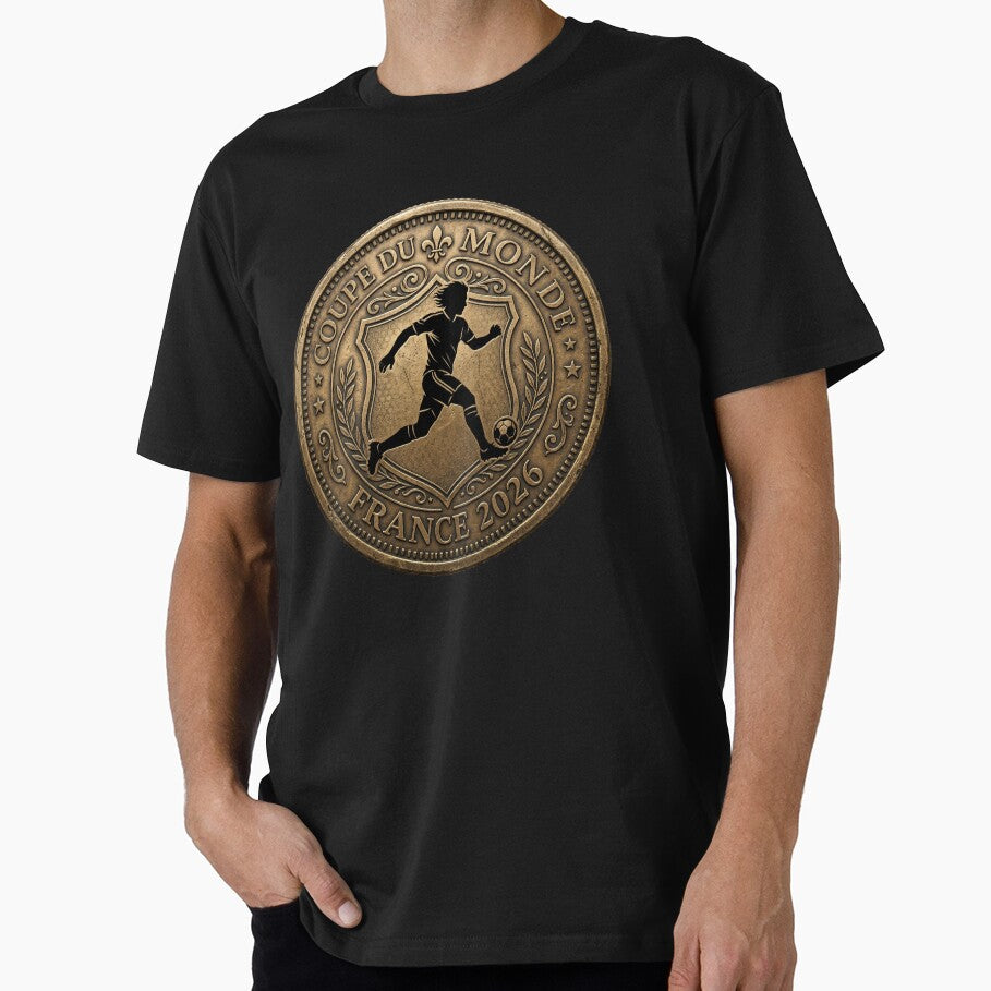 France 2026 — Vintage Bronze Coin Football Retro Style by David Mateo ArtWorks