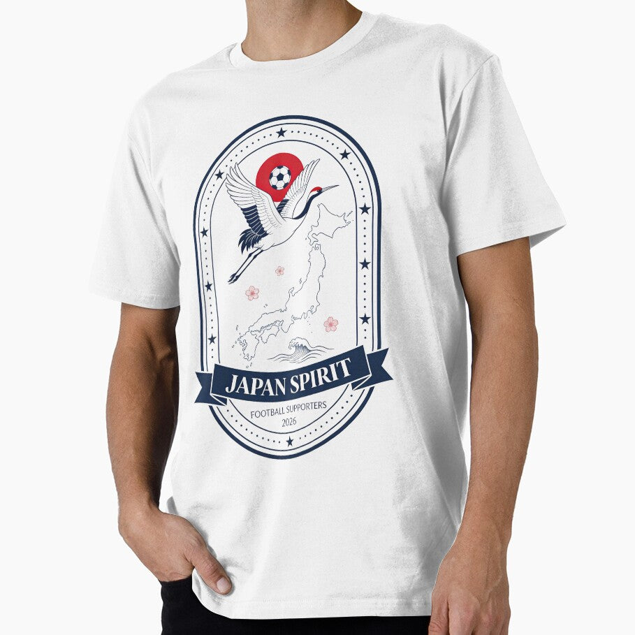 Japan Spirit Football Supporters Vintage Crane Design | Japan Soccer Fans 2026 Shirt by Inner Flame Studio