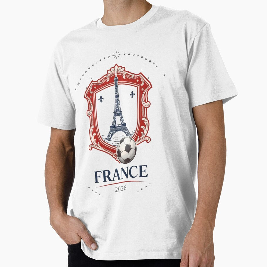 France 2026 Football Crest – Paris Eiffel Tower Soccer Supporters Design by Inner Flame Studio