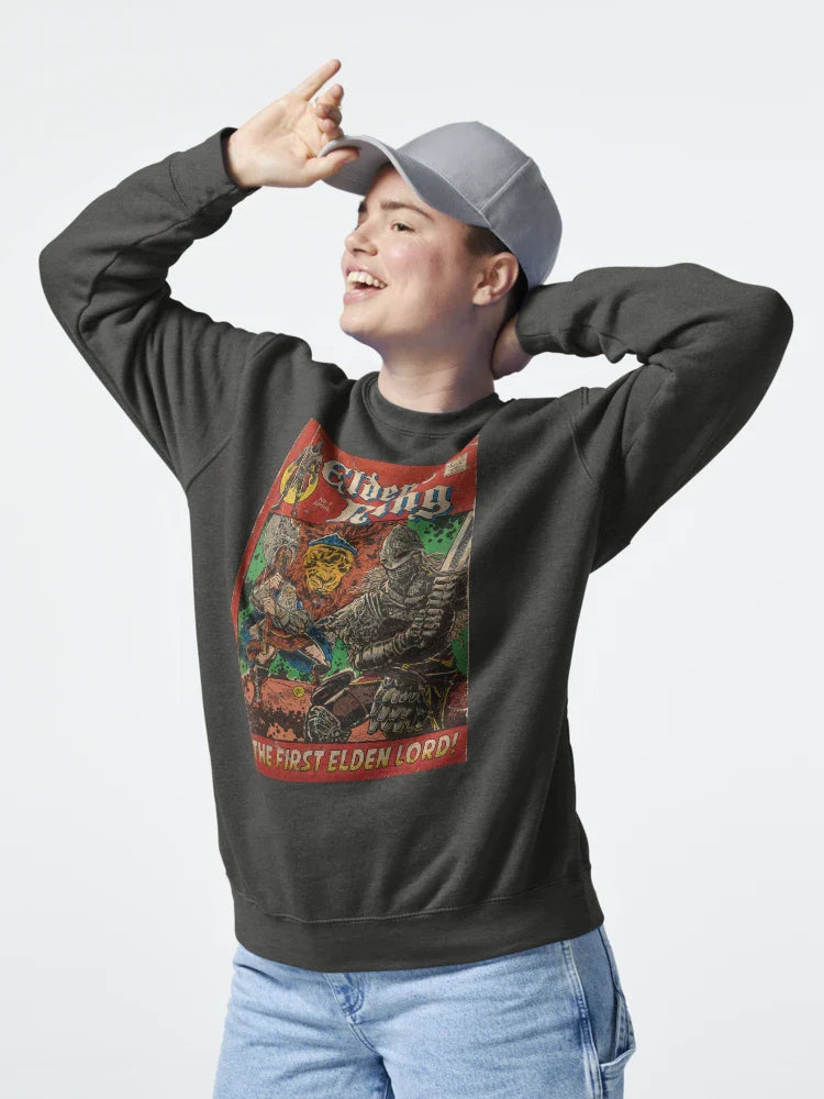 "The First Elden Lord!" Comic book cover Fan Art Classic T-Shirt Hoodie, Sweatshirt | PureTeeCo.com (Image 4)