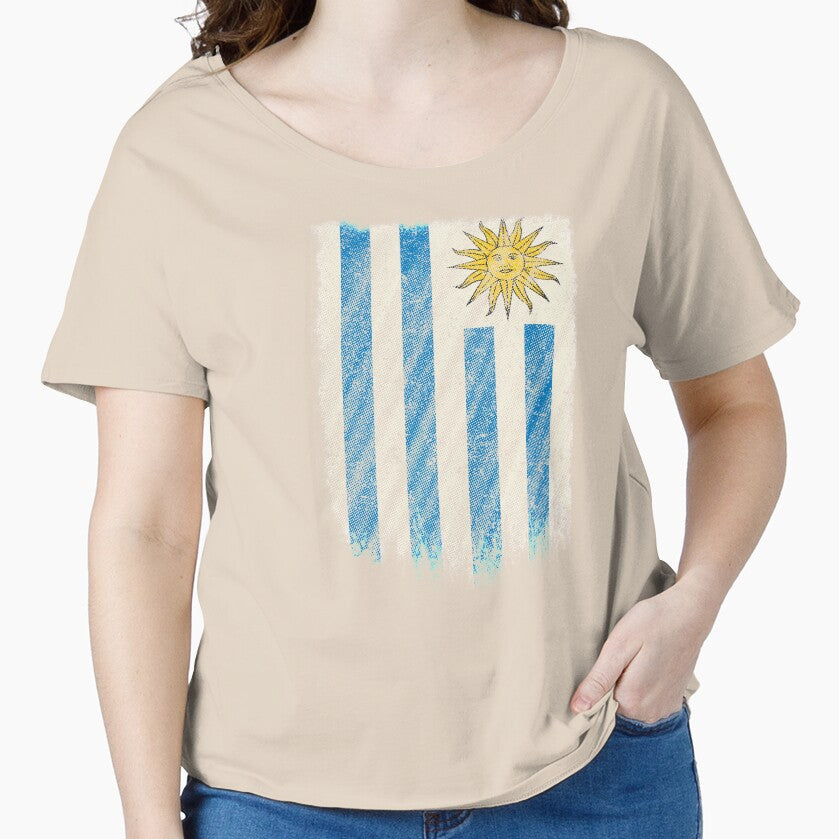 Uruguayan Flag Shirt Uruguay Flag T shirt Wavy Retro Design by cgocgy