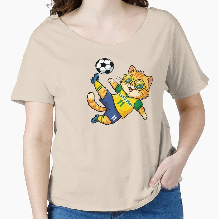 Brazil Soccer Cat Bicycle Kick — Canarinho Number 11 Cartoon by David Mateo ArtWorks