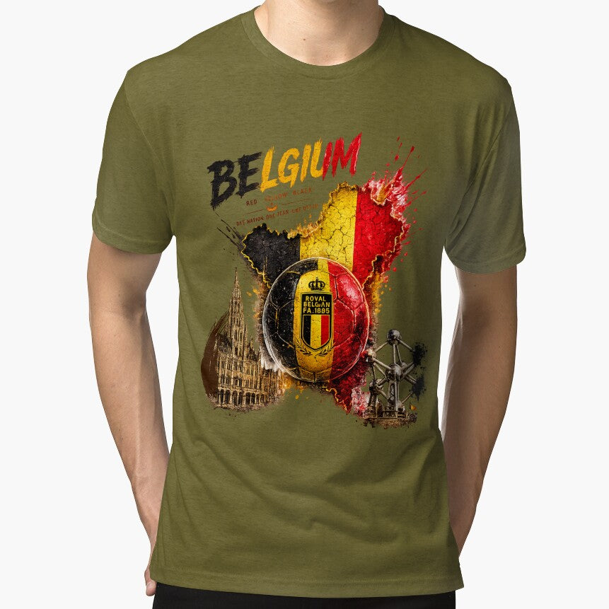 Belgium Football Map Art | Belgian Soccer Fan Graphic | Red Devils Inspired Sports Design by TheWorldGameStudio
