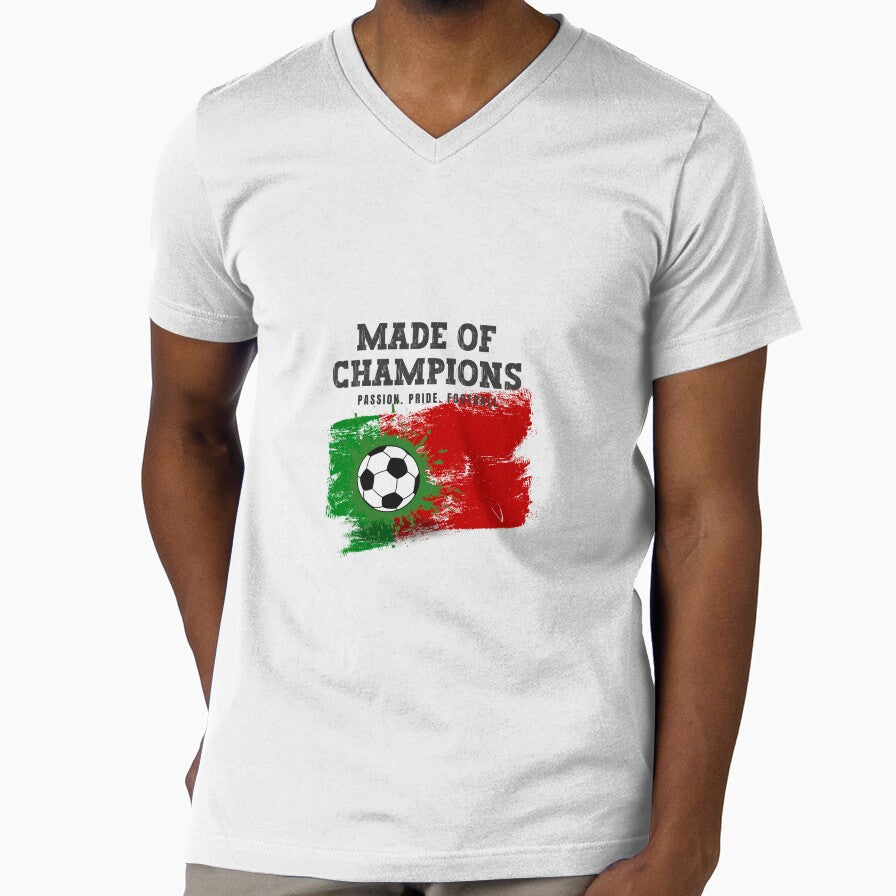 Made of Champions Portugal Soccer Fan T-Shirt | Passion Pride Football by PodXDesigns