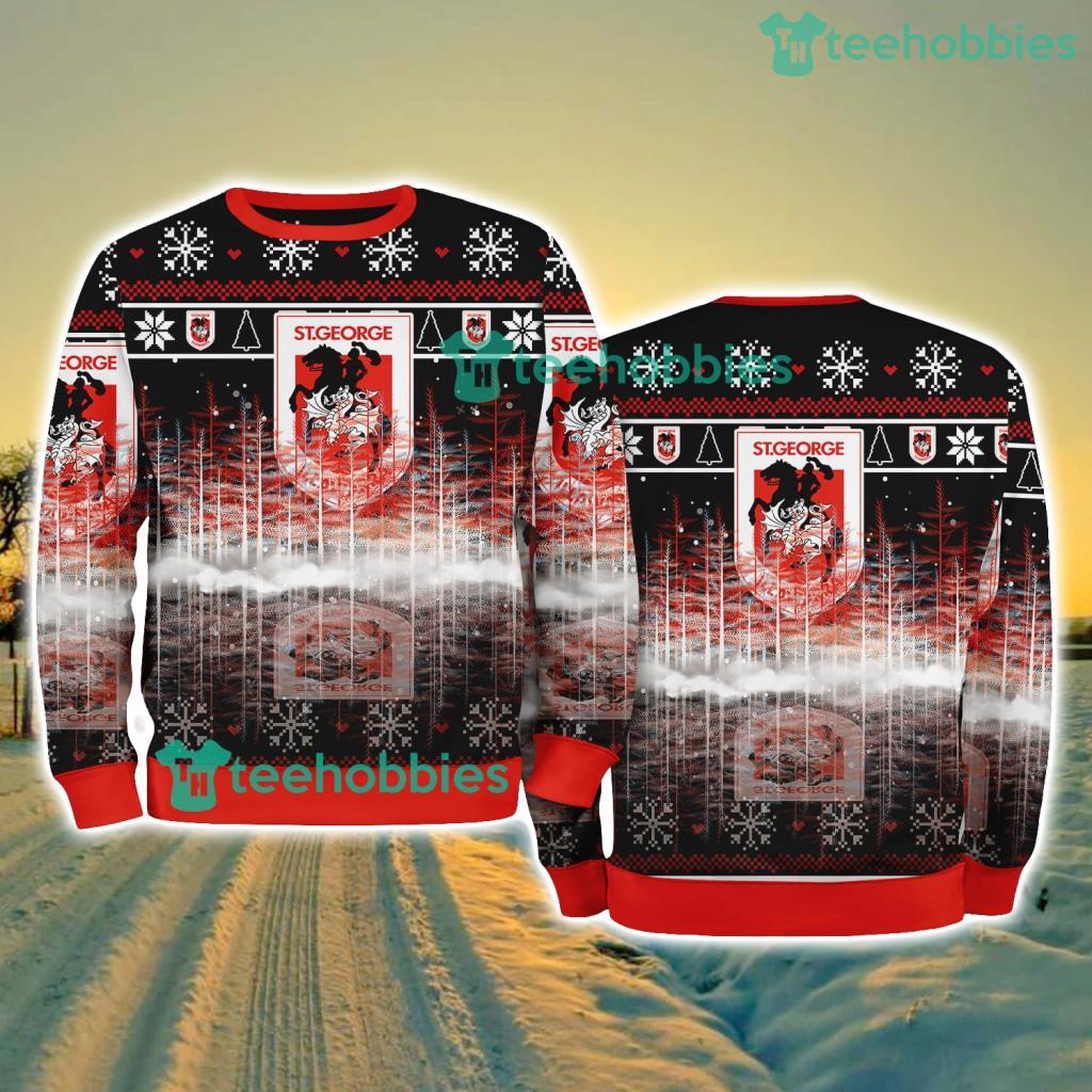 St George Illawarra Dragons NRL Pine Christmas Ugly Sweater New Style Best Gift For Fans