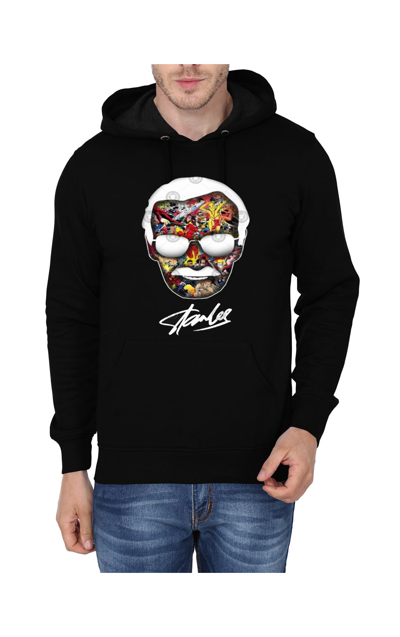 Stan Lee Black Non Zipper Hoodie T-Shirts, Sweatshirt | PureTeeCo.com