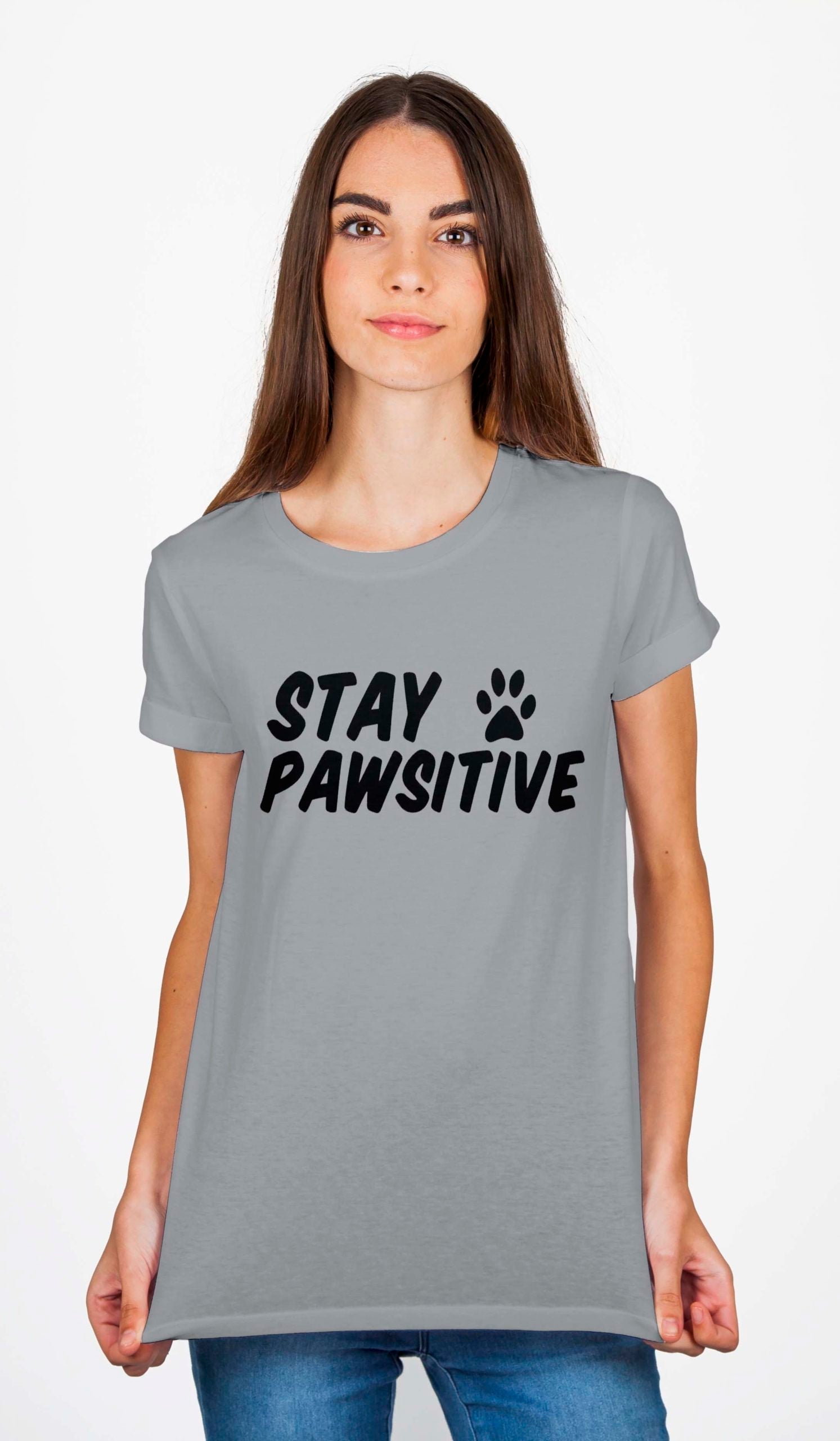Stay Pawsitive T-Shirt Hoodie, Sweatshirt | PureTeeCo.com