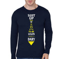 Suit Up Navy Blue Full Sleeve Tee Hoodie, Sweatshirt | PureTeeCo.com