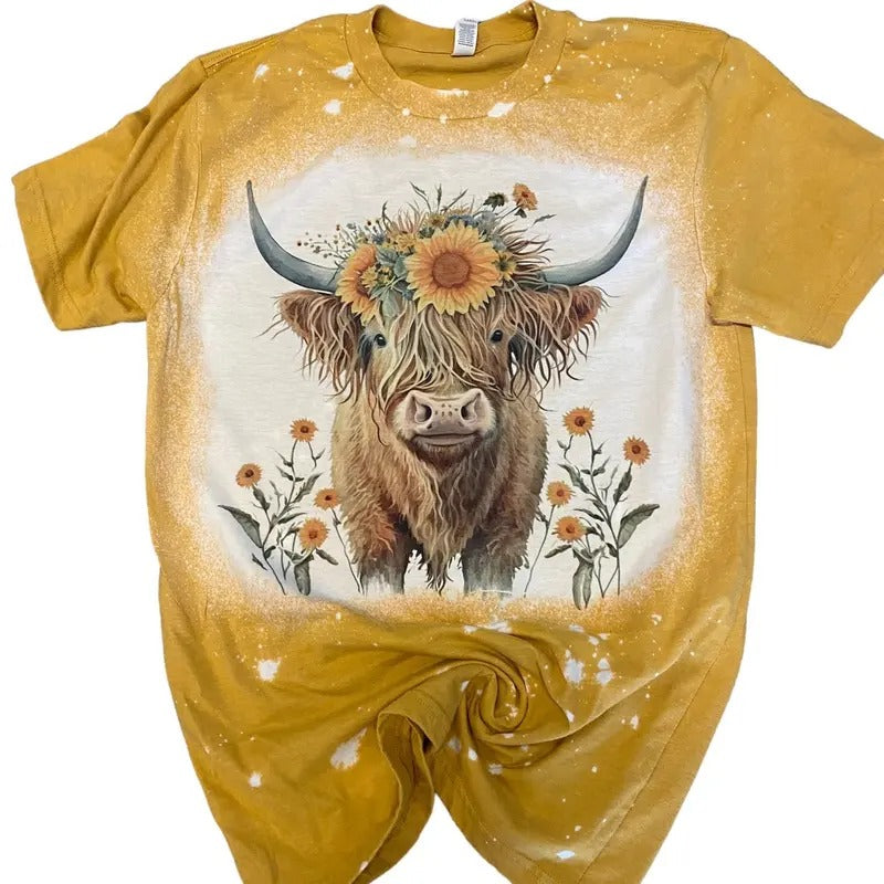 sunflowers & Highland Cow t-shirt Hoodie, Sweatshirt | PureTeeCo.com