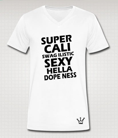 Super Cali V-Neck T-Shirt Hoodie, Sweatshirt | PureTeeCo.com