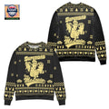 Superbad I Am McLovin Pine Tree Snowflake Pattern Ugly Christmas Sweater Black