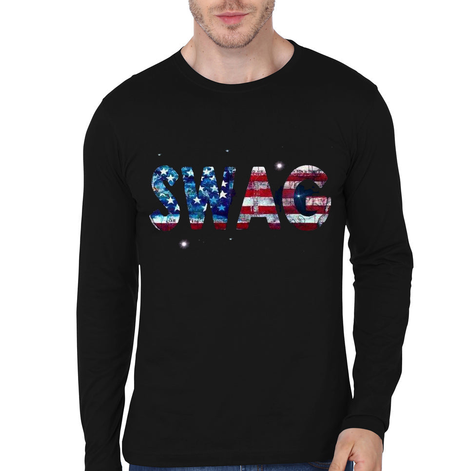 Swag Black Full Sleeve T-Shirt Hoodie, Sweatshirt | PureTeeCo.com