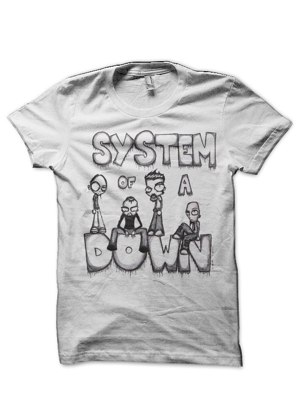 System Of A Down White T-Shirt Style004 Hoodie, Sweatshirt | PureTeeCo.com