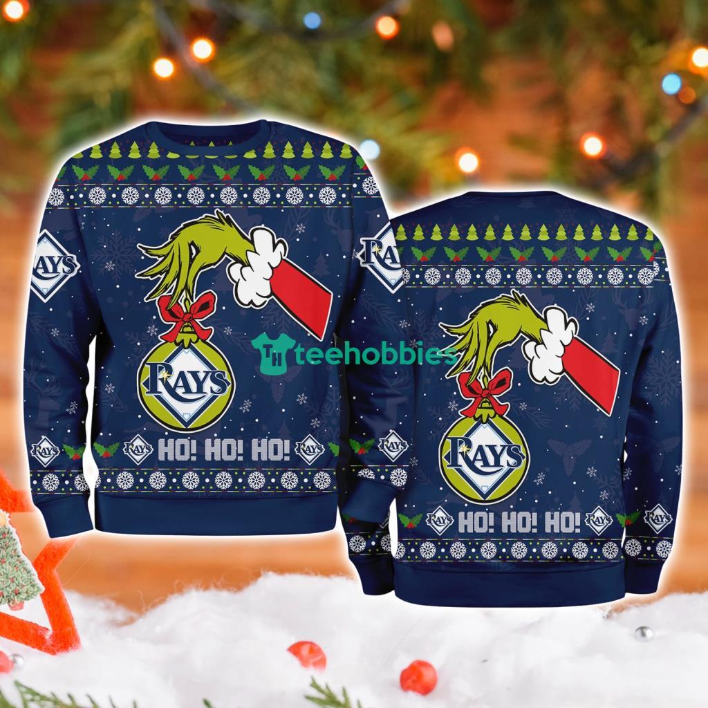 Tampa Bay Rays Mlb Grinch Hand Ugly Christmas Sweater 3D