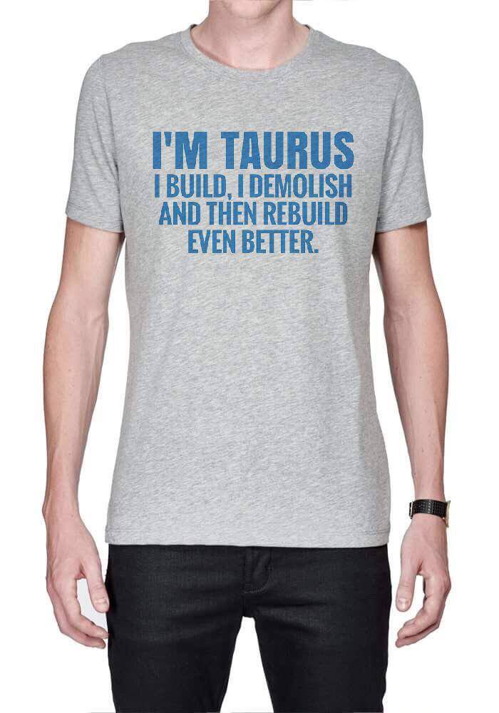Taurus Grey T-Shirt Hoodie, Sweatshirt | PureTeeCo.com