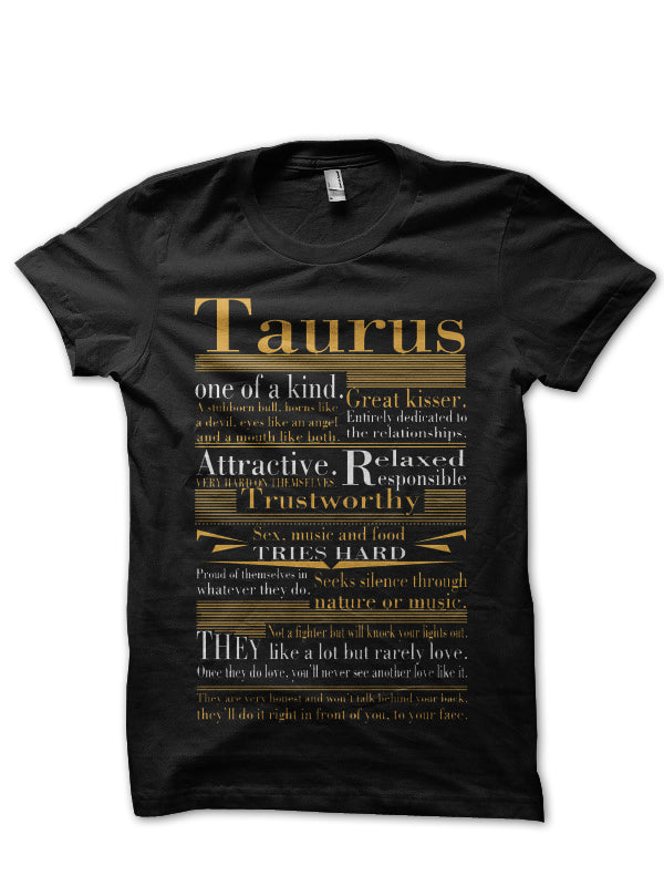 Taurus Black T-Shirt Hoodie, Sweatshirt | PureTeeCo.com