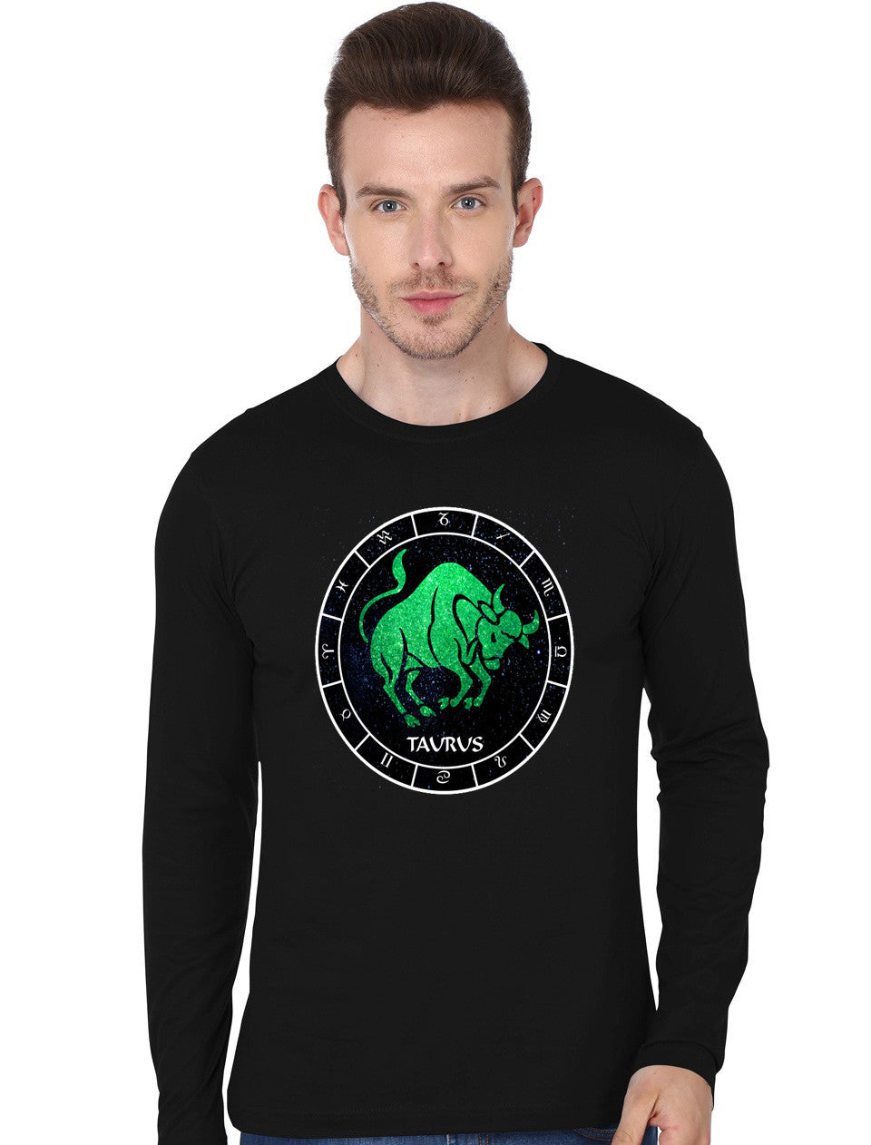 Taurus Black Full Sleeve T-Shirt Hoodie, Sweatshirt | PureTeeCo.com